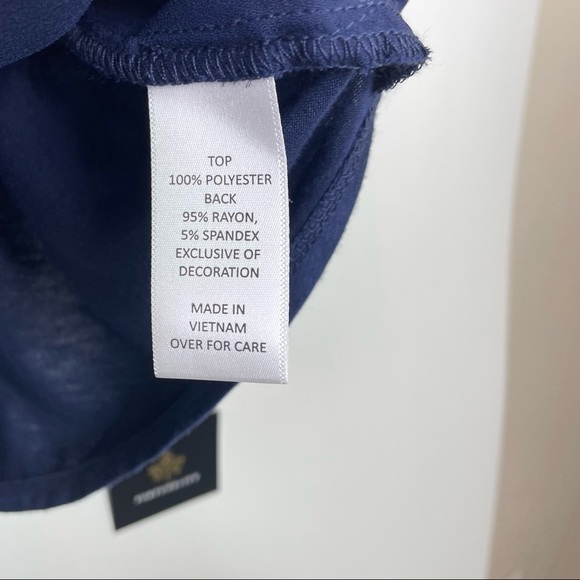 Stitch Fix l Fortune + Ivy Navy Crochet Detail Mixed Material Top, XXL - Picture 4 of 11